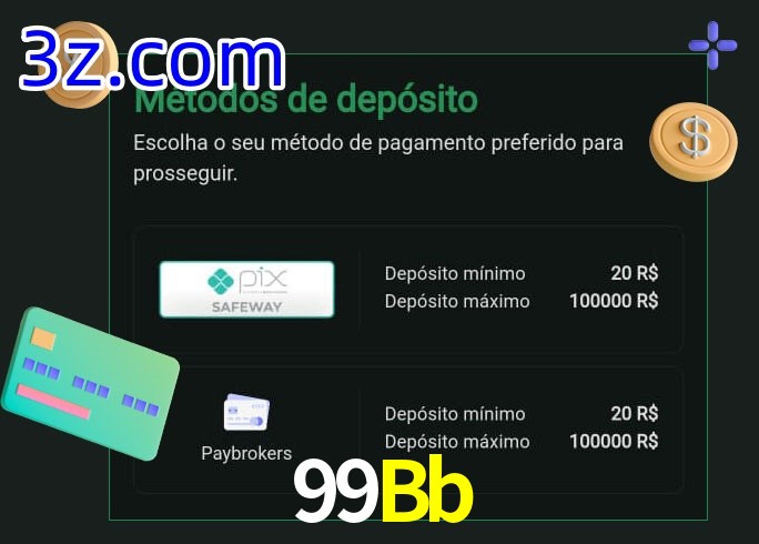 O cassino 99Bb oferece uma grande variedade de métodos de pagamento